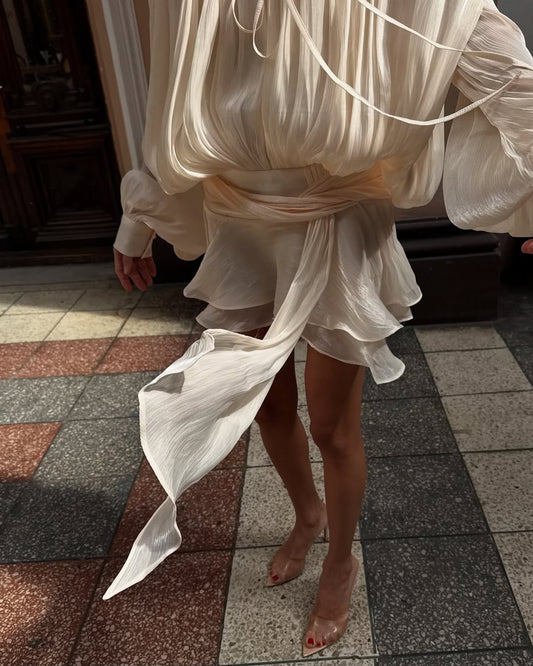Raffia Dress Champagne