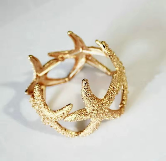 Gold-Silver Starfish Earrings