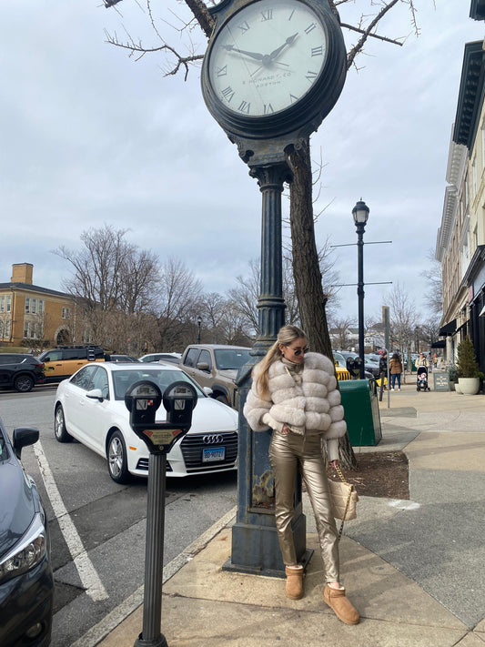 Fox Fur Coat Gloria Cream Short